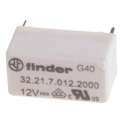 Finder PCB Mount Power Relay, 12V dc Coil, 6A Switching Current, SPDT