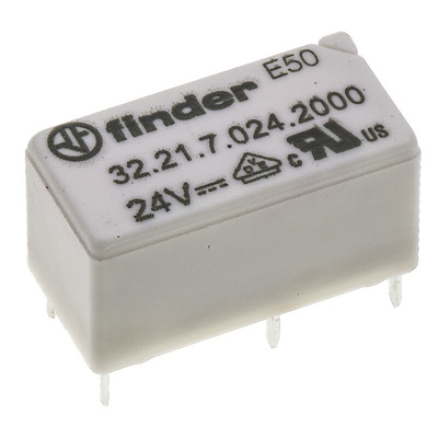 Finder PCB Mount Power Relay, 24V dc Coil, 6A Switching Current, SPDT