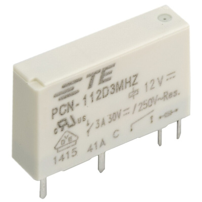 TE Connectivity PCB Mount Power Relay, 12V dc Coil, 3A Switching Current, SPST