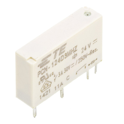 TE Connectivity PCB Mount Power Relay, 24V dc Coil, 3A Switching Current, SPST
