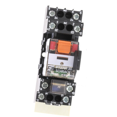 TE Connectivity DIN Rail Power Relay, 230V ac Coil, 12A Switching Current, DPDT