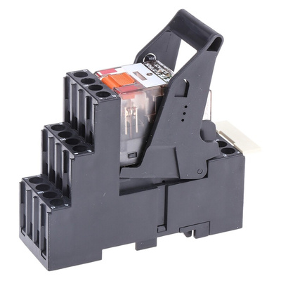TE Connectivity DIN Rail Power Relay, 24V ac Coil, 12A Switching Current, DPDT