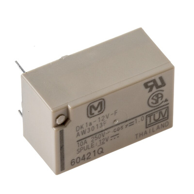 Panasonic PCB Mount Power Relay, 12V dc Coil, 10A Switching Current, SPST