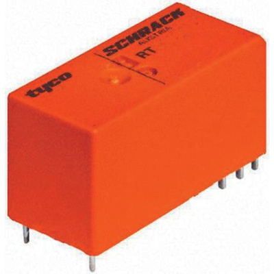 TE Connectivity PCB Mount Latching Power Relay, 5V dc Coil, 8A Switching Current, DPDT