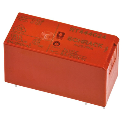 TE Connectivity PCB Mount Power Relay, 24V dc Coil, 8A Switching Current, DPST