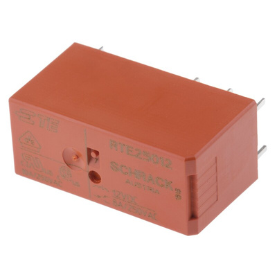 TE Connectivity PCB Mount Power Relay, 12V dc Coil, 8A Switching Current, DPDT