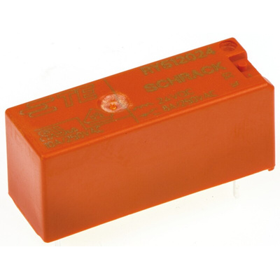 TE Connectivity PCB Mount Power Relay, 24V dc Coil, 8A Switching Current, SPDT