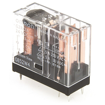 Omron PCB Mount Power Relay, 24V dc Coil, 5A Switching Current, DPST