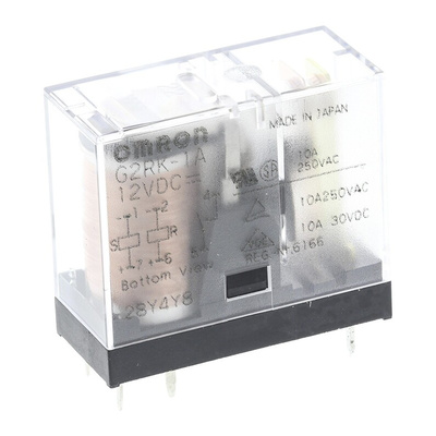 Omron PCB Mount Latching Power Relay, 12V dc Coil, 5A Switching Current, SPST