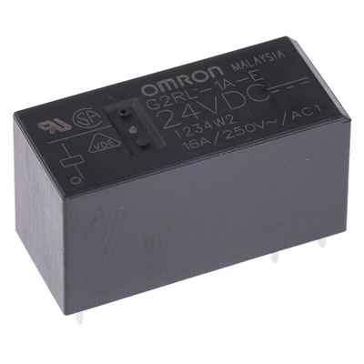 Omron PCB Mount Power Relay, 24V dc Coil, 16A Switching Current, SPST