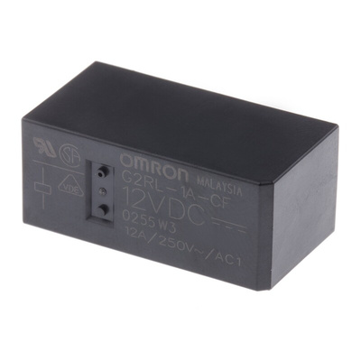 Omron PCB Mount Power Relay, 12V dc Coil, 12A Switching Current, SPST