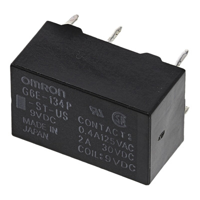 Omron PCB Mount Power Relay, 9V dc Coil, 3A Switching Current, SPDT