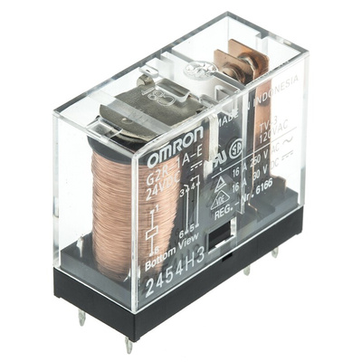 Omron PCB Mount Power Relay, 24V dc Coil, 16A Switching Current, SPST