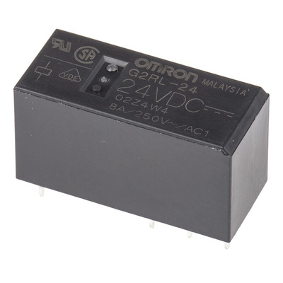 Omron PCB Mount Power Relay, 24V dc Coil, 8A Switching Current, DPDT