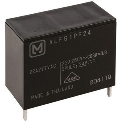 Panasonic PCB Mount Power Relay, 18V dc Coil, 22A Switching Current, SPST