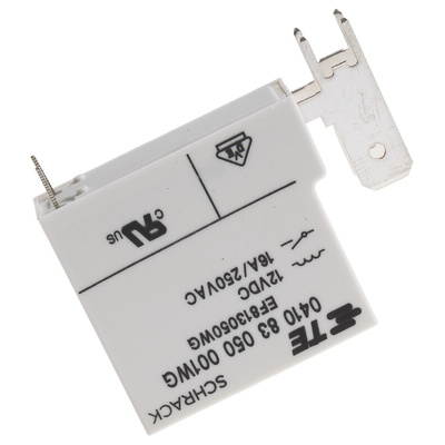 TE Connectivity PCB Mount Power Relay, 12V dc Coil, 16A Switching Current, SPST