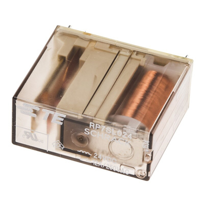 TE Connectivity PCB Mount Power Relay, 24V dc Coil, 12A Switching Current, SPST