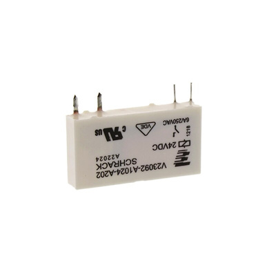 TE Connectivity PCB Mount Power Relay, 24V dc Coil, 6A Switching Current, SPST