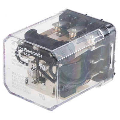 TE Connectivity Plug In Power Relay, 240V ac Coil, 10A Switching Current, 3PDT