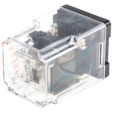 TE Connectivity Plug In Power Relay, 24V dc Coil, 10A Switching Current, DPDT
