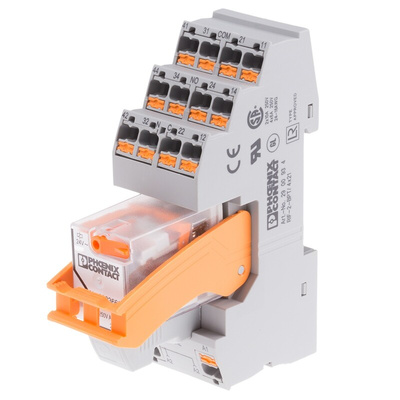 Phoenix Contact DIN Rail Power Relay, 24V ac Coil, 8.5A Switching Current, DPDT