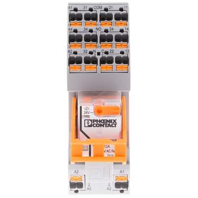 Phoenix Contact DIN Rail Power Relay, 24V ac Coil, 8.5A Switching Current, DPDT