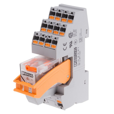 Phoenix Contact DIN Rail Power Relay, 120V ac Coil, 30A Switching Current, DPDT