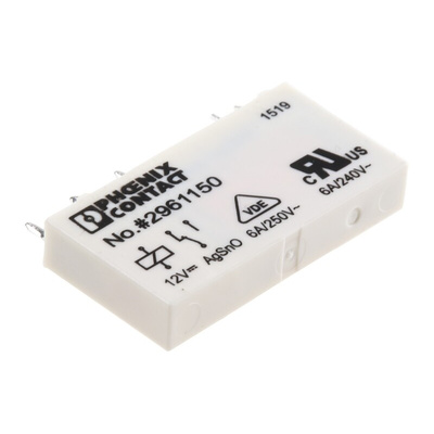 Phoenix Contact PCB Mount Power Relay, 12V dc Coil, 6A Switching Current, SPDT