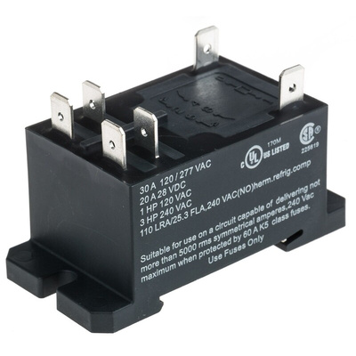 Schneider Electric Panel Mount Power Relay, 12V dc Coil, 20A Switching Current, DPST