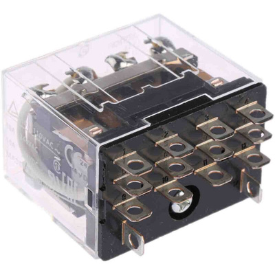 Omron Plug In Power Relay, 24V dc Coil, 10A Switching Current, 4PDT