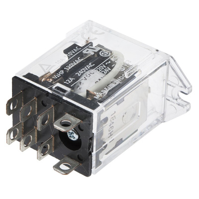Omron Plug In Power Relay, 24V dc Coil, 10A Switching Current, DPDT