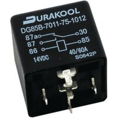 Durakool PCB Mount Power Relay, 12V dc Coil, 60A Switching Current, SPDT
