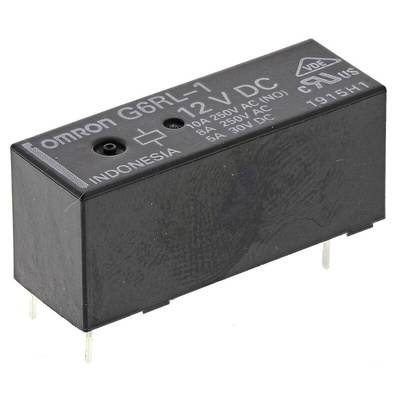 Omron PCB Mount Power Relay, 12V dc Coil, 10A Switching Current, SPDT