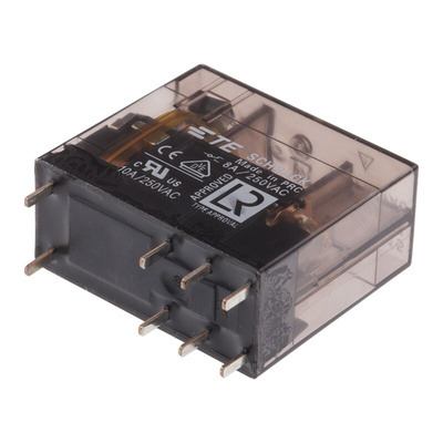 TE Connectivity PCB Mount Power Relay, 115V ac Coil, 8A Switching Current, DPDT