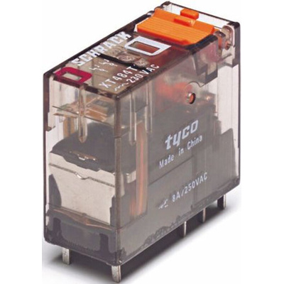 TE Connectivity PCB Mount Power Relay, 24V ac Coil, 8A Switching Current, DPDT