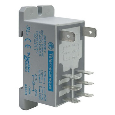 Schneider Electric DIN Rail Power Relay, 24V ac Coil, 30A Switching Current, DPST