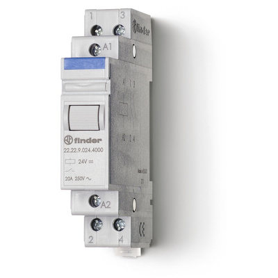 Finder DIN Rail Non-Latching Relay, 12V ac Coil, 20A Switching Current