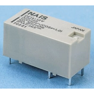Panasonic PCB Mount Power Relay, 12V dc Coil, DPST