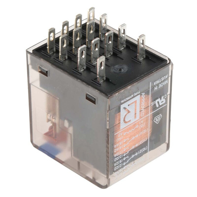 TE Connectivity Plug In Power Relay, 48V dc Coil, 6A Switching Current, 4PDT