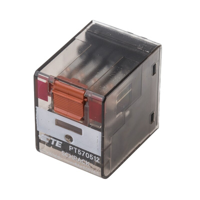 TE Connectivity PCB Mount Power Relay, 12V ac Coil, 6A Switching Current, 4PDT