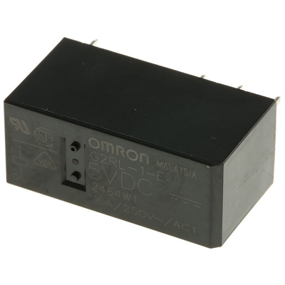 Omron PCB Mount Power Relay, 5V dc Coil, 16A Switching Current, SPDT