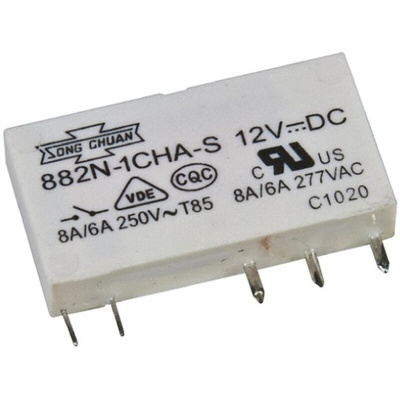 Wieland DIN Rail Power Relay, 12V dc Coil, 6A Switching Current, SPDT
