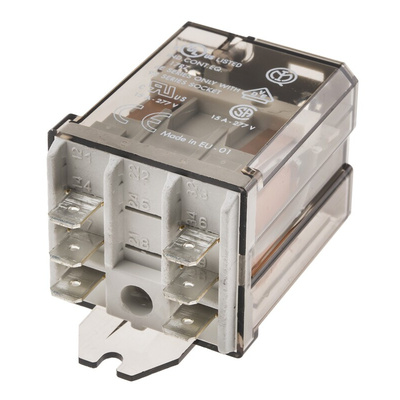 Finder Flange Mount Power Relay, 24V ac Coil, 16A Switching Current, DPST