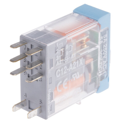 Releco PCB Mount Power Relay, 24V ac Coil, 5A Switching Current, DPDT