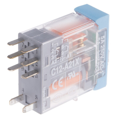 Releco PCB Mount Power Relay, 115V ac Coil, 5A Switching Current, DPDT