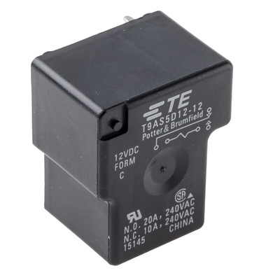 TE Connectivity PCB Mount Non-Latching Relay, 12V dc Coil, 30A Switching Current, SPDT