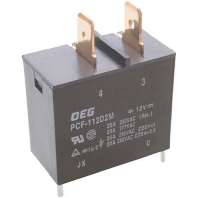 TE Connectivity PCB Mount Power Relay, 24V dc Coil, 25A Switching Current, SPST