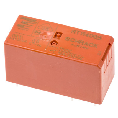 TE Connectivity PCB Mount Power Relay, 5V dc Coil, 12A Switching Current, SPDT