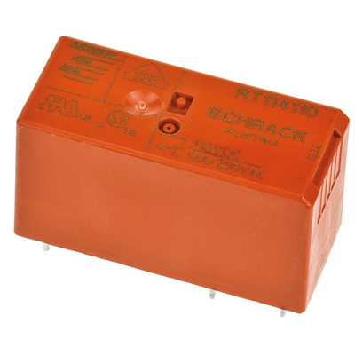 TE Connectivity PCB Mount Power Relay, 110V dc Coil, 12A Switching Current, SPDT