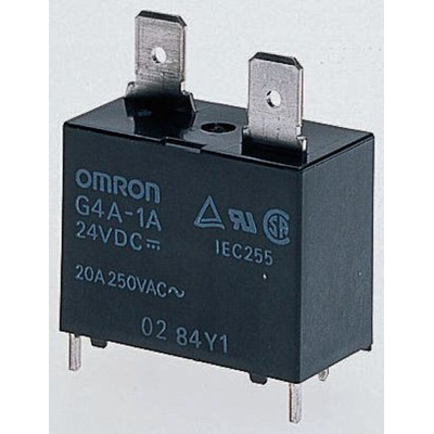 Omron PCB Mount Power Relay, 5V dc Coil, 20A Switching Current, SPST